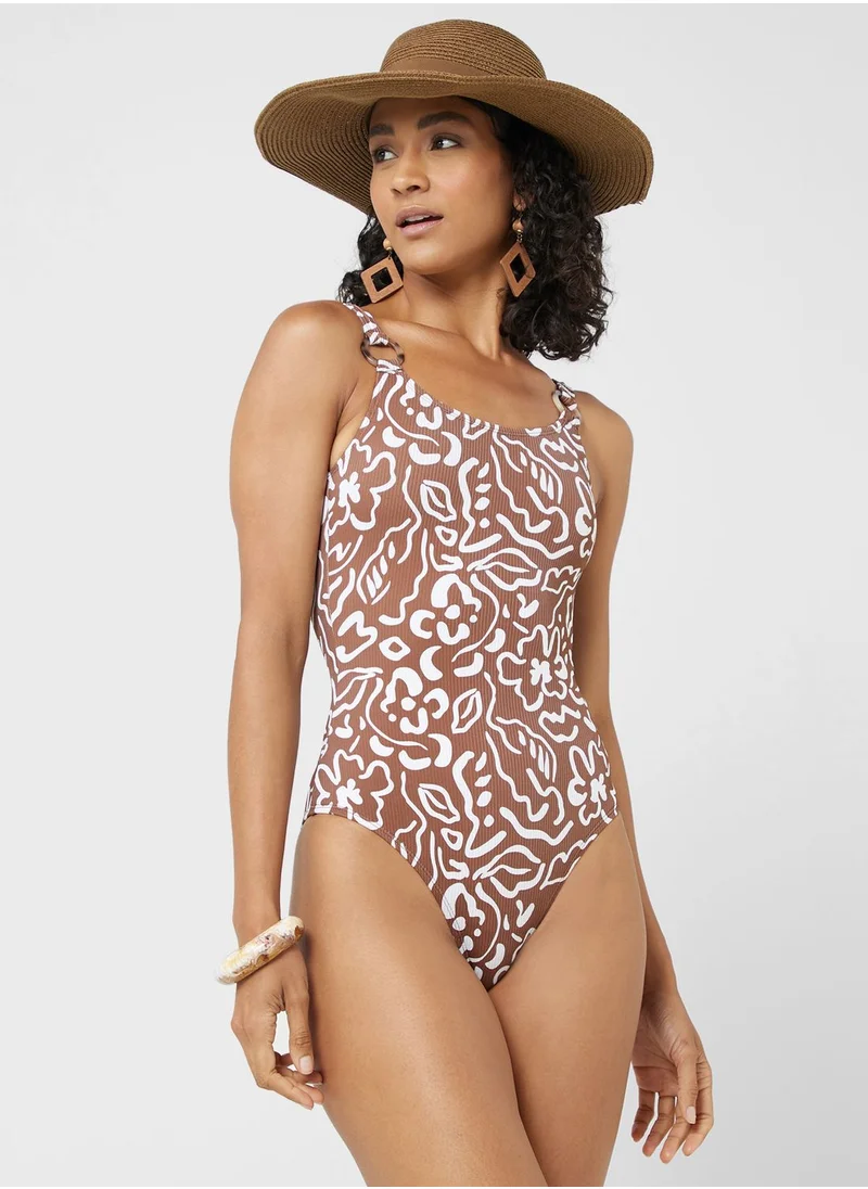 TOPSHOP Floral Print Swimsuit