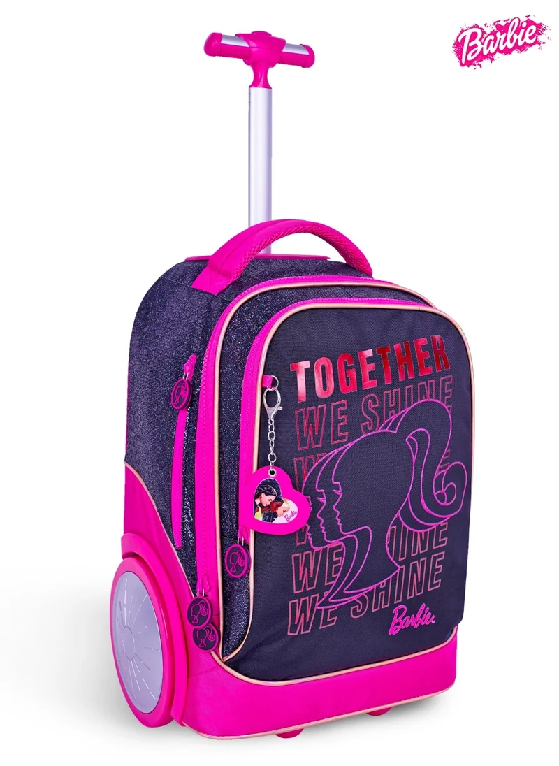 باربي 20 Inch Kids Premium 3-in-1 Trolley School Bag Set - Ergonomic Backpack, Insulated Lunch Bag & Pencil Case,Lightweight, Durable, Students 6+ - Perfect for Travel & School,For Girls