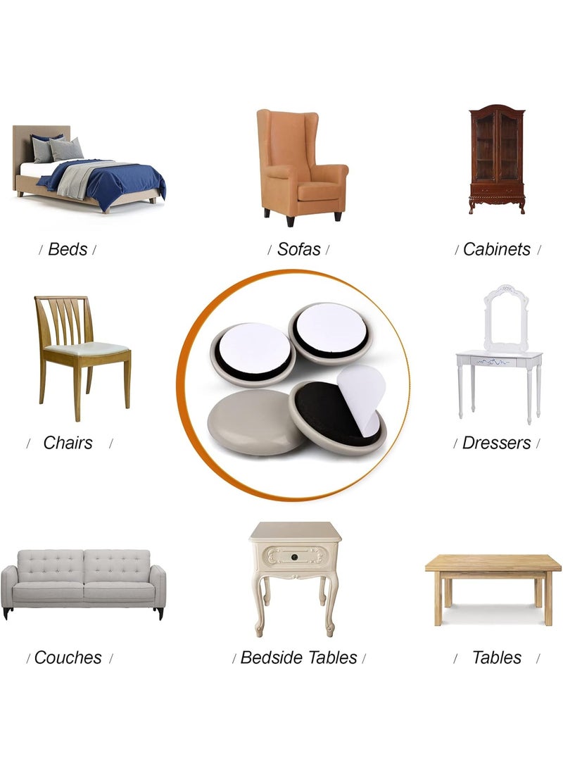 1-1/4" Furniture Sliders for Carpet & Hardwood Floors, 24PCS Furniture Pads for Quickly and Easily Move Any Item and Protect The Floor - Image 5