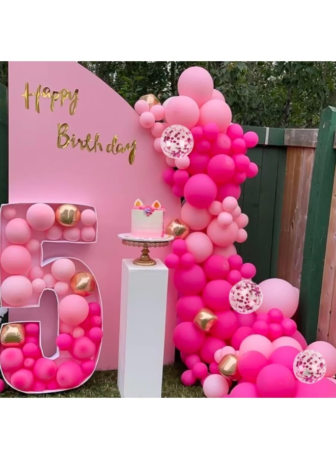 30pcs Hot Pink Balloons 12 Inch Magenta Confetti Balloon for Valentine's Day Girls Theme Birthday Party Decorations Baby Shower Bridal Shower - Image 5