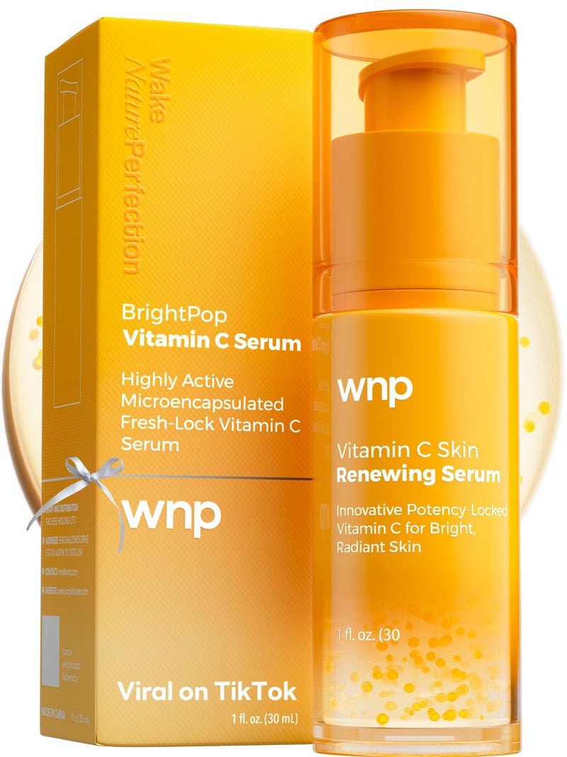 WNP Vitamin C Serum for Face - Dermatologist Tested Anti-Aging & Brightening with Hyaluronic Acid & Vitamin E, Treatment for Dark, Age, Sun Spot, Melasma, Hyperpigmentation, Fine Lines & Wrinkles - Image 1