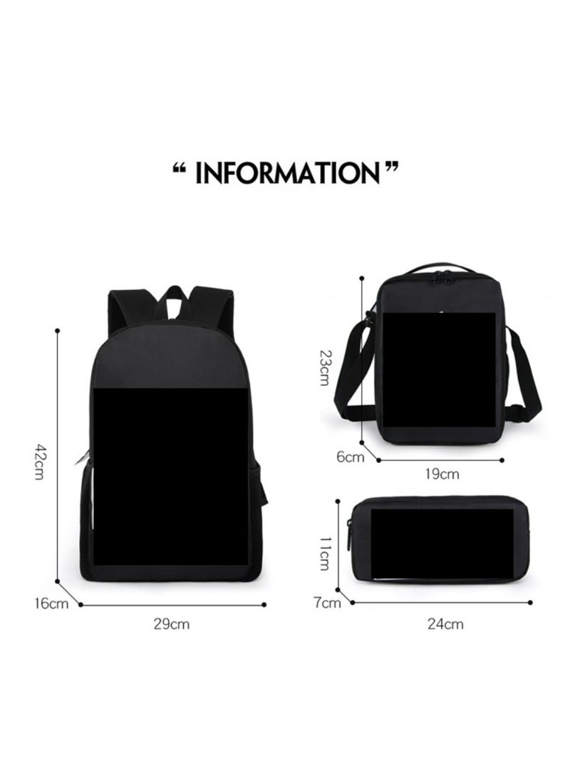 Godzilla Children's leisure load reducing large capacity printed backpack for elementary school students, 3-piece set - Image 2