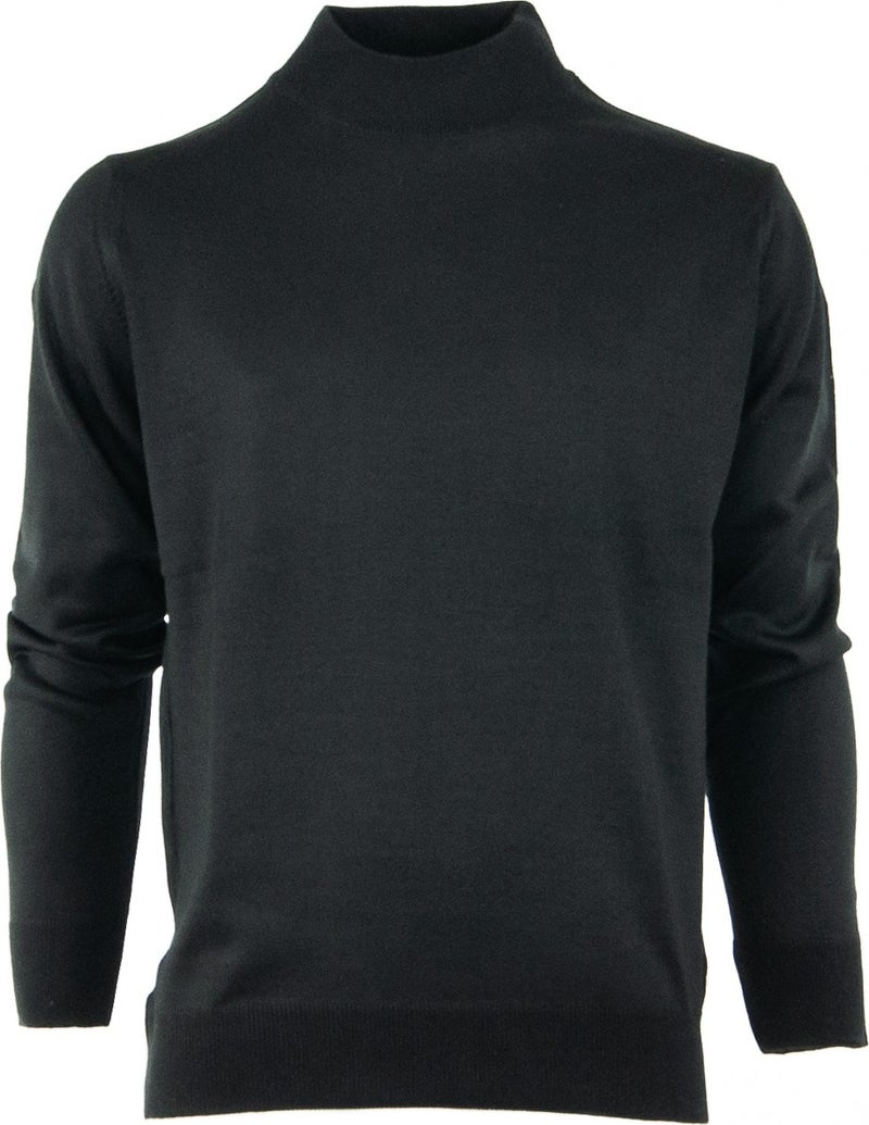 Oppland Men's Winter Solid Color Casual Cut Half Turtleneck Thin Wool Sweater  - Image 2