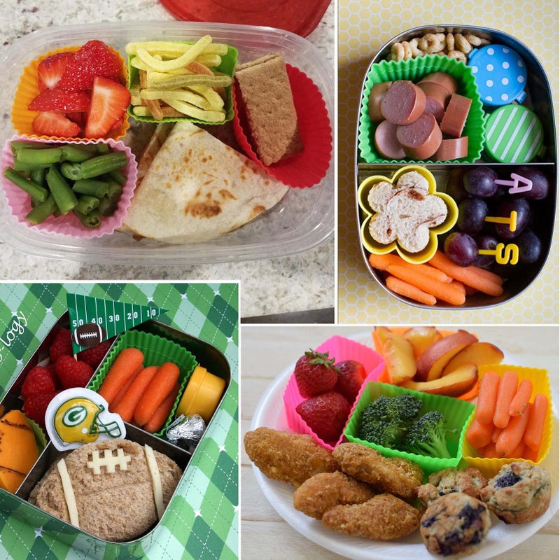 XANGNIER Silicone Lunch Box Dividers 40 Pcs Silicone Cupcake Liners Silicone Muffin Cups Bento Box Accessories for Kids - Image 4