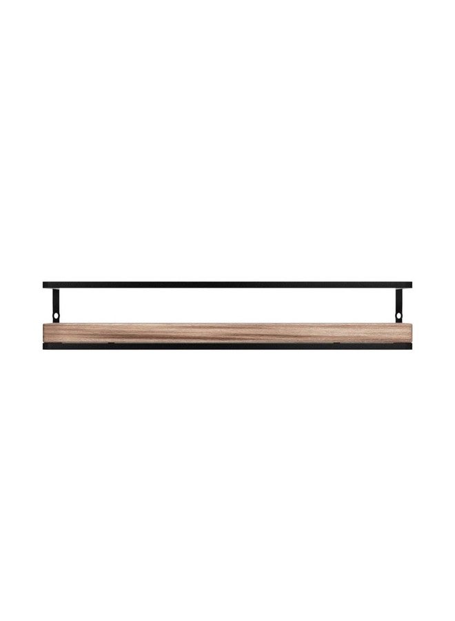 Meangood Floating Shelves Wall Mounted Set of 2, Rustic Wood Wall Storage Shelves for Bedroom,Living Room,Bathroom, Kitchen Torched Wood - Image 4