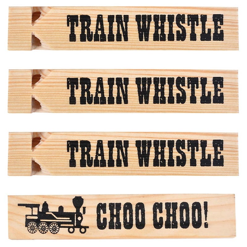 Bedwina Wooden Train Whistles (Pack of 12) - Wood Train Whistle for Kids, Train Party Favors, Theme Birthday Decorations, Noisemakers, Goodie Bag Filler, Small Game Prizes, Stocking Stuffers - Image 4