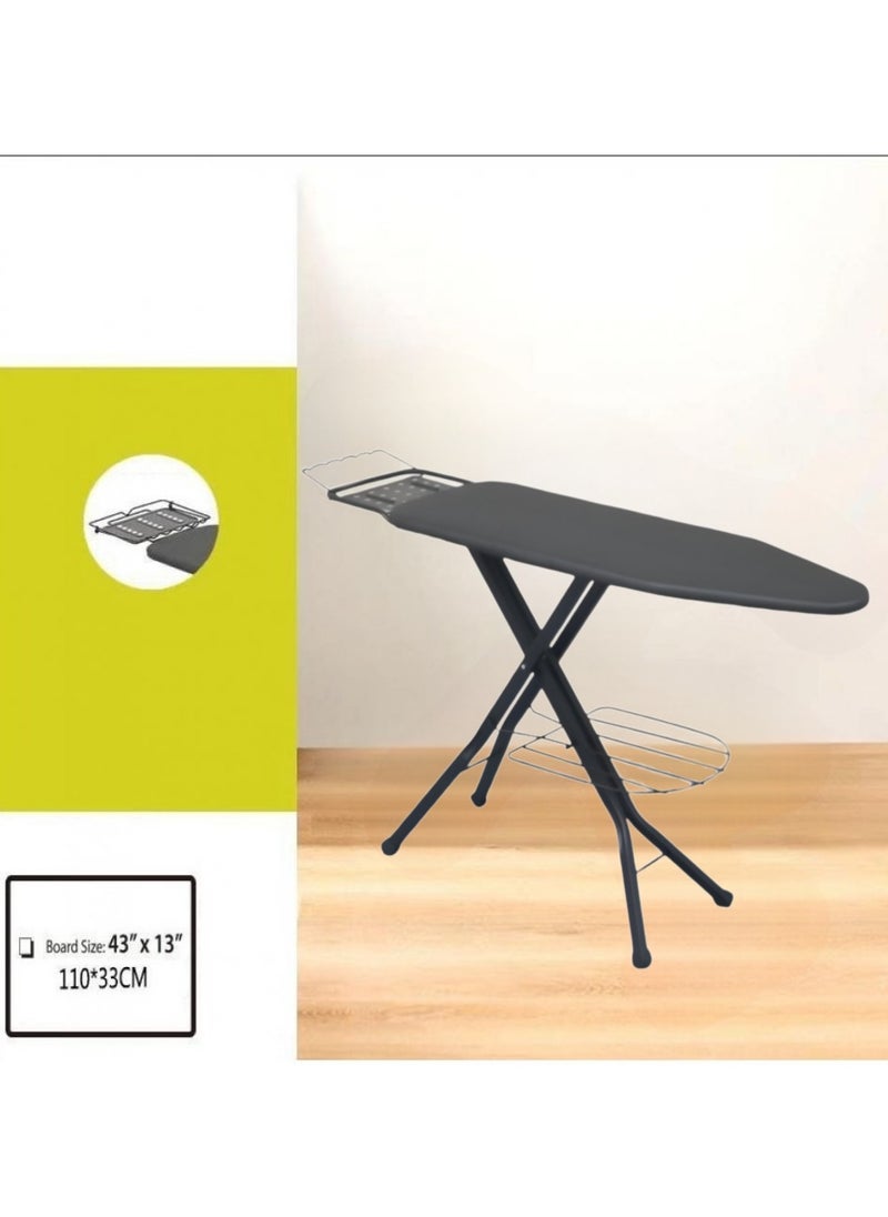 AIWANTO Heavy Duty Ironing Board Foldable Lightweight With Cloth Hanger and Storage 13x43 Inches  - Image 4