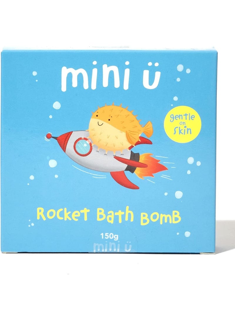Mini U Rocket Bath Bomb White Red Yellow Bath Fizzer With Shea Butter Vegan Cruelty Free Soy Free Mess Free Colourful Fizzing Bath Bomb For Kids Fun Bathtime - Image 2