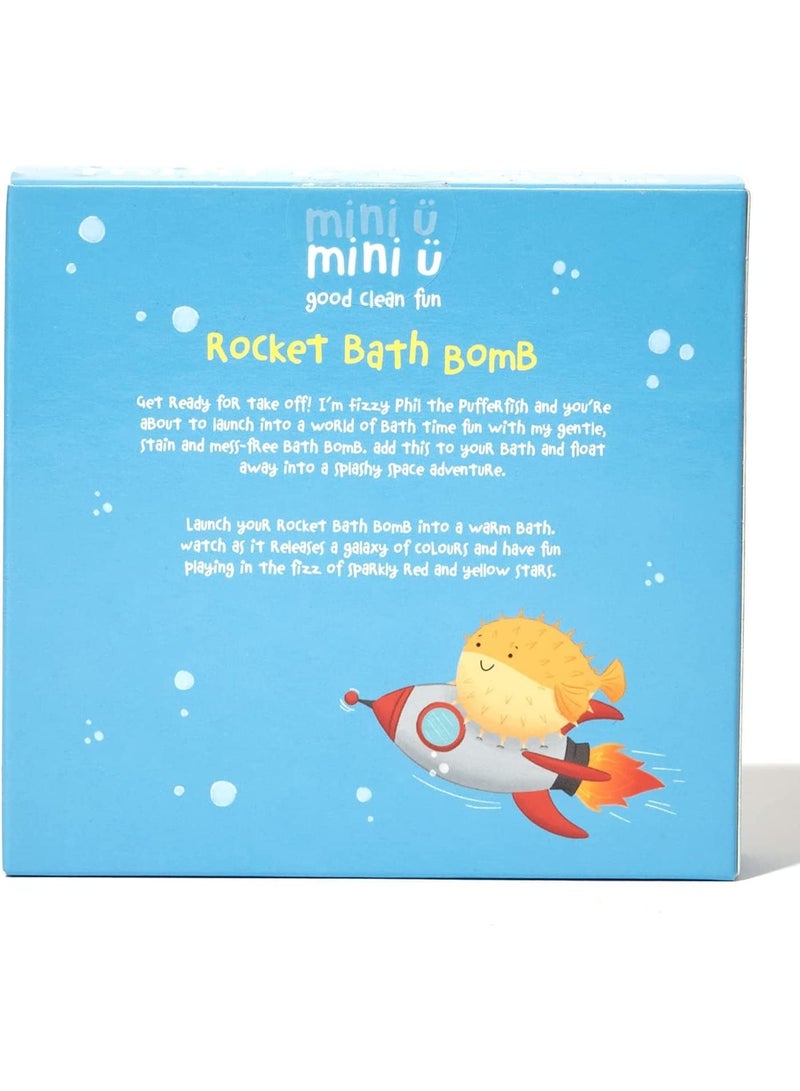 Mini U Rocket Bath Bomb White Red Yellow Bath Fizzer With Shea Butter Vegan Cruelty Free Soy Free Mess Free Colourful Fizzing Bath Bomb For Kids Fun Bathtime - Image 4