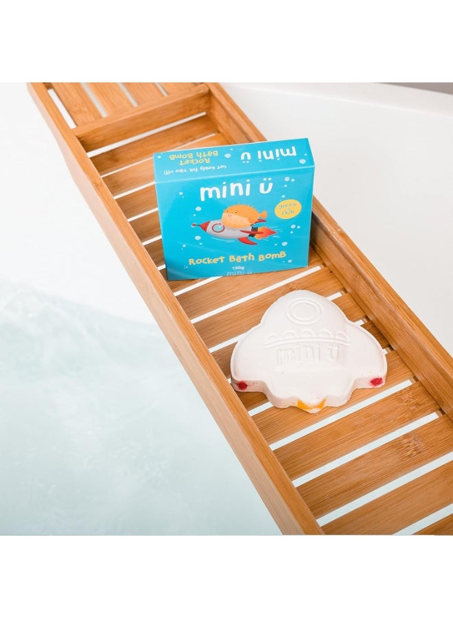 Mini U Rocket Bath Bomb White Red Yellow Bath Fizzer With Shea Butter Vegan Cruelty Free Soy Free Mess Free Colourful Fizzing Bath Bomb For Kids Fun Bathtime - Image 5
