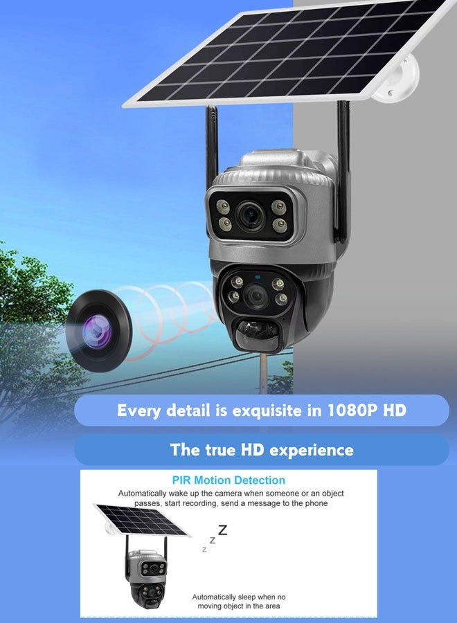 Solar monitoring camera mobile phone remote wireless network home outdoor night vision with WiFi security camera - Image 3