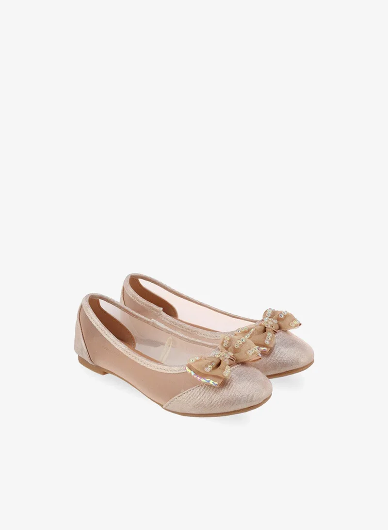 فلورا بيلا من شو إكسبرس Flora Bella Girls Bow Embellished Ballerina Shoes