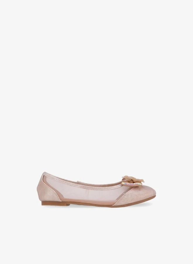 Flora Bella By Shoexpress GOLD Flora Bella Girls Bow Embellished Ballerina Shoes for Women | Best Price UAE