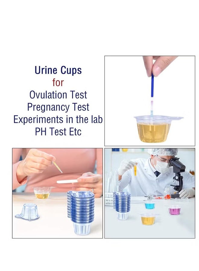 واي جيه كؤوس البول البلاستيكية كؤوس البول القابلة للتخلص منها، 40 مللي لتر كؤوس البول البلاستيكية كؤوس البول الحاوية لاختبار الحمل، اختبار التبويض، اختبار الرقم الهيدروجيني (100 قطعة) - Image 2