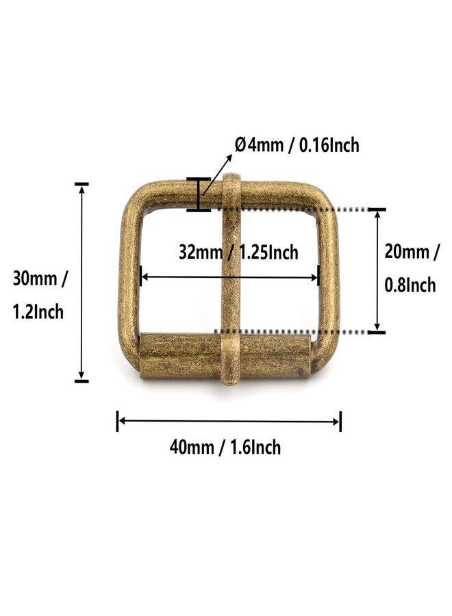 BIKICOCO 1-1/4'' Roller Pin Belt Buckles Non Welded for Bags, Collars, Shoes, and Belt Straps, Bronze - Pack of 10 - Image 2