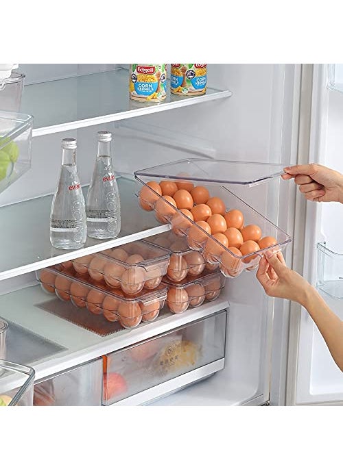 Zollyss Zollyss Acrylic Egg Storage Box or Egg Trays for Refrigerator with Lid Handles Egg Tray Box for 18 Egg Clear Unbreakable  - Image 3