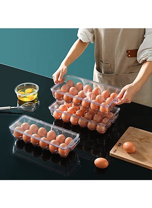 Zollyss Zollyss Acrylic Egg Storage Box or Egg Trays for Refrigerator with Lid Handles Egg Tray Box for 18 Egg Clear Unbreakable  - Image 5