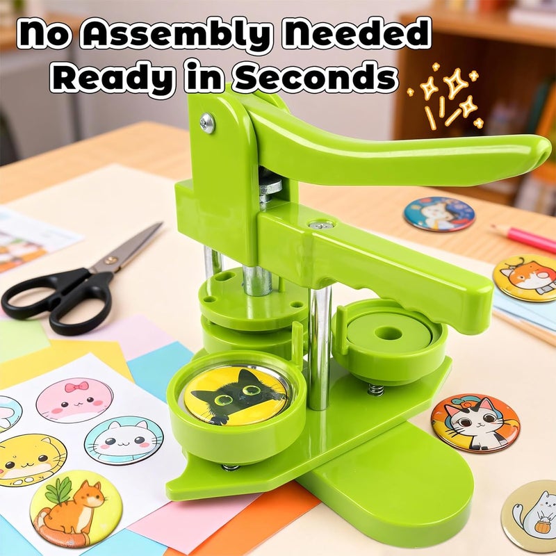 MK.Bear Button Maker Machine 58mm (2.25 in) Installation-Free, DIY Button Pin Maker Machine, Badge Punch Press with Free 100pcs Badge Supplies & Pictures & Circle Cutter & Magic Book - Image 5