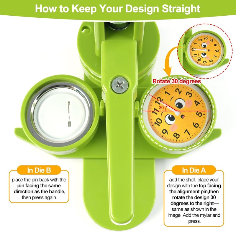 MK.Bear Button Maker Machine 58mm (2.25 in) Installation-Free, DIY Button Pin Maker Machine, Badge Punch Press with Free 100pcs Badge Supplies & Pictures & Circle Cutter & Magic Book - Image 4