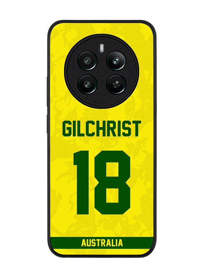 Stylizedd Rugged Black edge case for Realme 12 Plus 5G / Realme 12 4G, Slim fit Case Flexible TPU Gel Thin Cover - Team Australia Adam Gilchrist, Jersey No 18 - Image 1