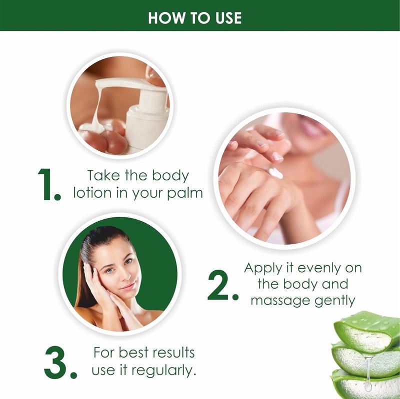 PuroBIO Purobio Aloe Vera Smooth Moisturizer Body Lotion for Women Men Gives NonGreasy Glowing Skin For All Skin Types 500ml  - Image 3