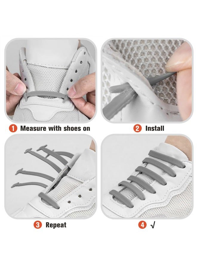 INMAKER No Tie Shoelaces for Kids and Adults, Elastic Shoelaces for Sneakers, White, Kid Size - Image 4
