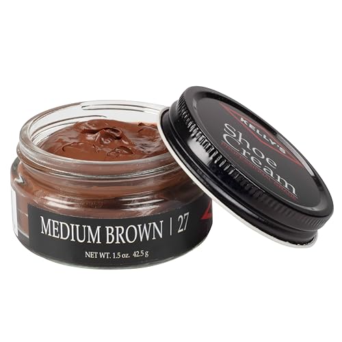 KELLYS Kelly's Medium Brown Shoe Polish 1.5 oz - Professional Leather Shoe Cream - Image 1