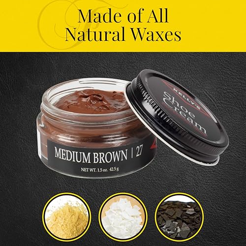KELLYS Kelly's Medium Brown Shoe Polish 1.5 oz - Professional Leather Shoe Cream - Image 3