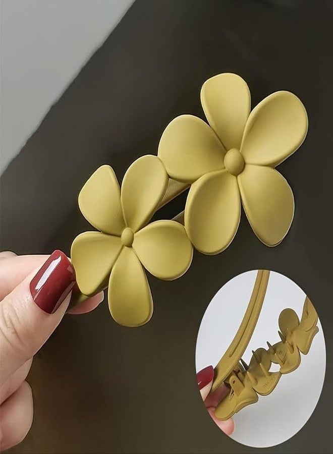 Freebies Flower Hair Clips Matte French Hair Barrette Stylish Lay Flat Hair Clips for All Hair Types Non-Slip Hair Clamps Grab Elegant Hair Accessories for Women Girls, Any 2 Color (Pack of 2) - Image 2