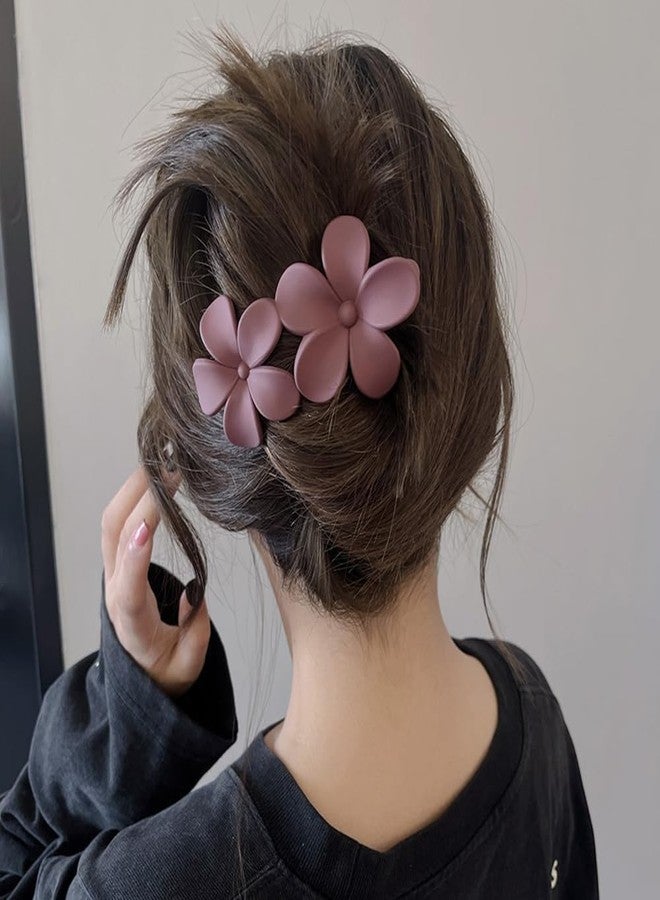 Freebies Flower Hair Clips Matte French Hair Barrette Stylish Lay Flat Hair Clips for All Hair Types Non-Slip Hair Clamps Grab Elegant Hair Accessories for Women Girls, Any 2 Color (Pack of 2) - Image 4