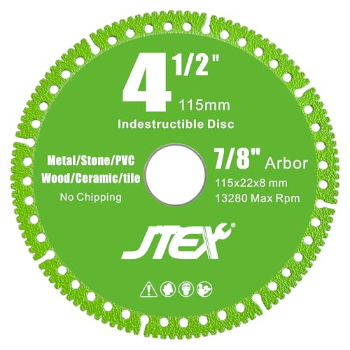 JTEX Indestructible Disc for Angle Grinder with 4-1/2 Inch Diameter, 7/8" Arbor, Multifunctional Diamond Cutting Blade for Metal, Stone, Wood, Tile, Concrete, PVC Pipes(3-Pack) - Image 3