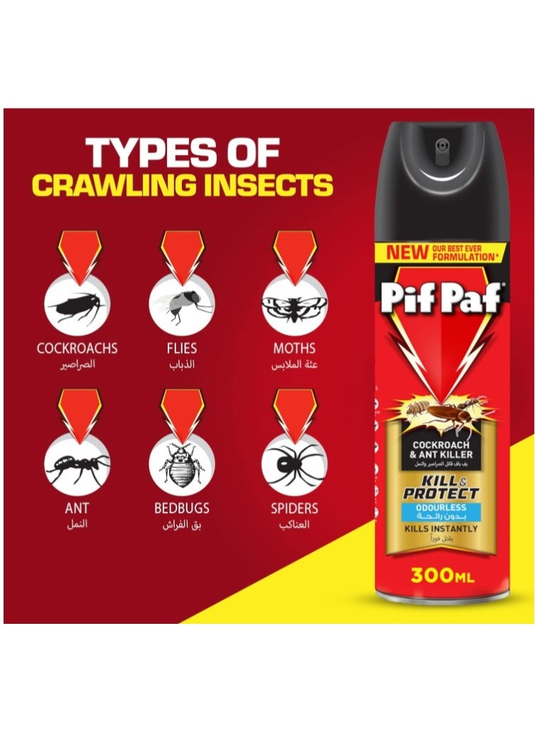 Pif Paf Cockroach & Ant Killer Spray 300 ml x 3 - Image 2