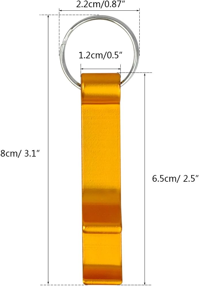 cnomg 16 pcs 8 Colored Metal Bottle Opener, Split Key Ring Chain Keychain Bulk Aluminum Pocket Claw Bar Soda Beverage Beer Bottle Opener - Image 2