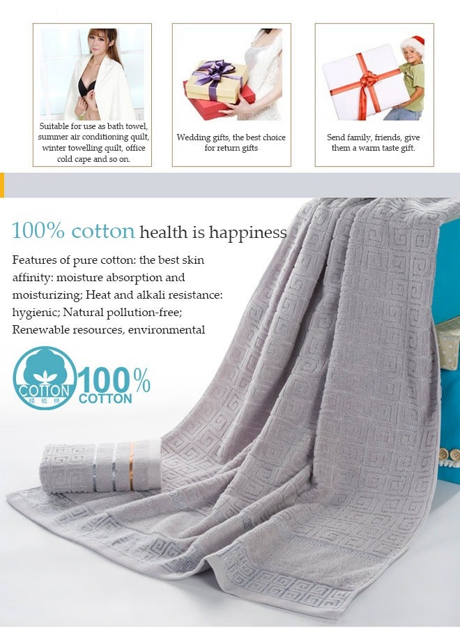 DUNISO Premium Bath Towel Set for Bathroom, Hotel, Spa & Gym,100% Cotton Bathroom Towel Set ,1Bath Towels, 2 Washcloths,Towel 34 * 70cm/Bath towel 70 * 140cm  - Image 5