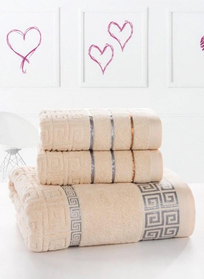 DUNISO Premium Bath Towel Set for Bathroom, Hotel, Spa & Gym,100% Cotton Bathroom Towel Set ,1Bath Towels, 2 Washcloths,Towel 34 * 70cm/Bath towel 70 * 140cm  - Image 4