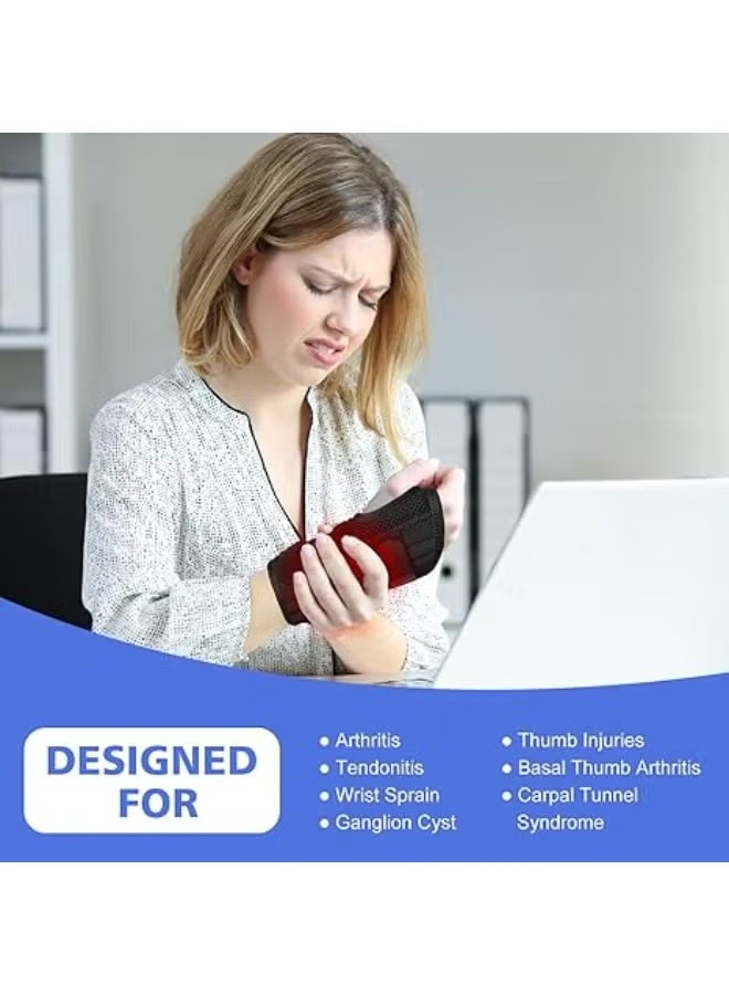 Carpal Tunnel Wrist Brace with 3 Adjustable Straps and 4 Support Stays, Wrist Support Splint for Tendonitis, Arthritis, Sprains and Injury Relief – Unisex - Image 3
