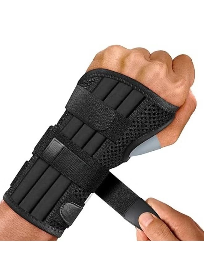 Carpal Tunnel Wrist Brace with 3 Adjustable Straps and 4 Support Stays, Wrist Support Splint for Tendonitis, Arthritis, Sprains and Injury Relief – Unisex - Image 4
