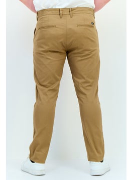 Threadbare Men Slim Fit Plain Chino Pants, Dark Khaki  - Image 3