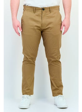 Threadbare Men Slim Fit Plain Chino Pants, Dark Khaki  - Image 1