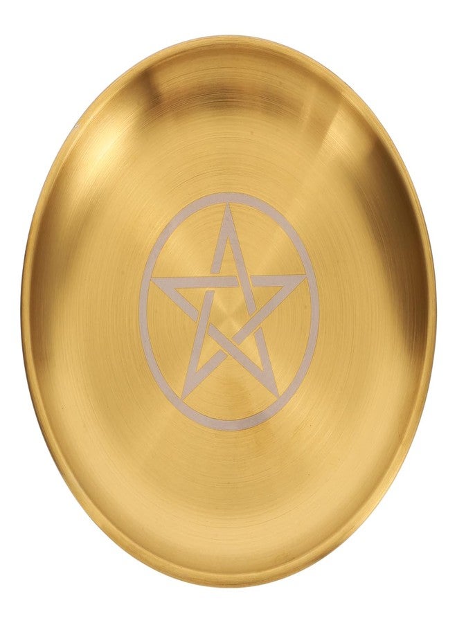 Amosfun 5.63 Inch Five-Pointed Gold Altar Tray Pentagram Jewelry Holder Dish for Witchcraft Ritual Display and Storage - Image 1
