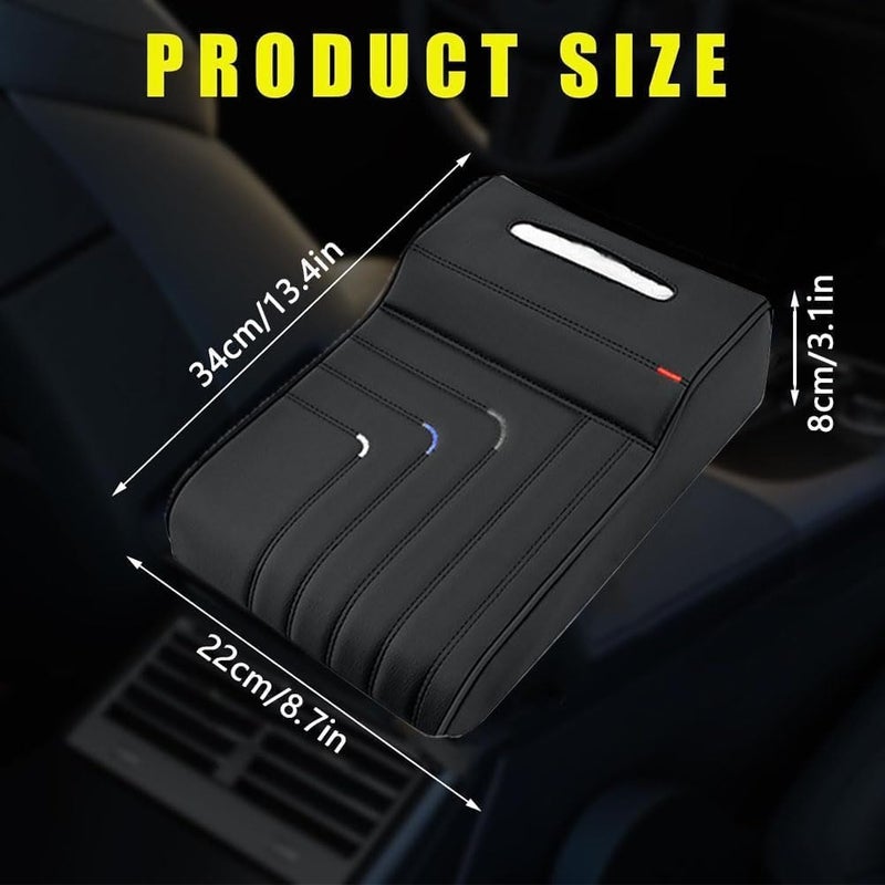 Aputue Car Armrest Support, Thick Padded Console Cushion Featuring Secure Grip Base and Easy Installation, Ergonomic Driving Comfort Accessory for Ford Territory and Other Models, Black - Image 2