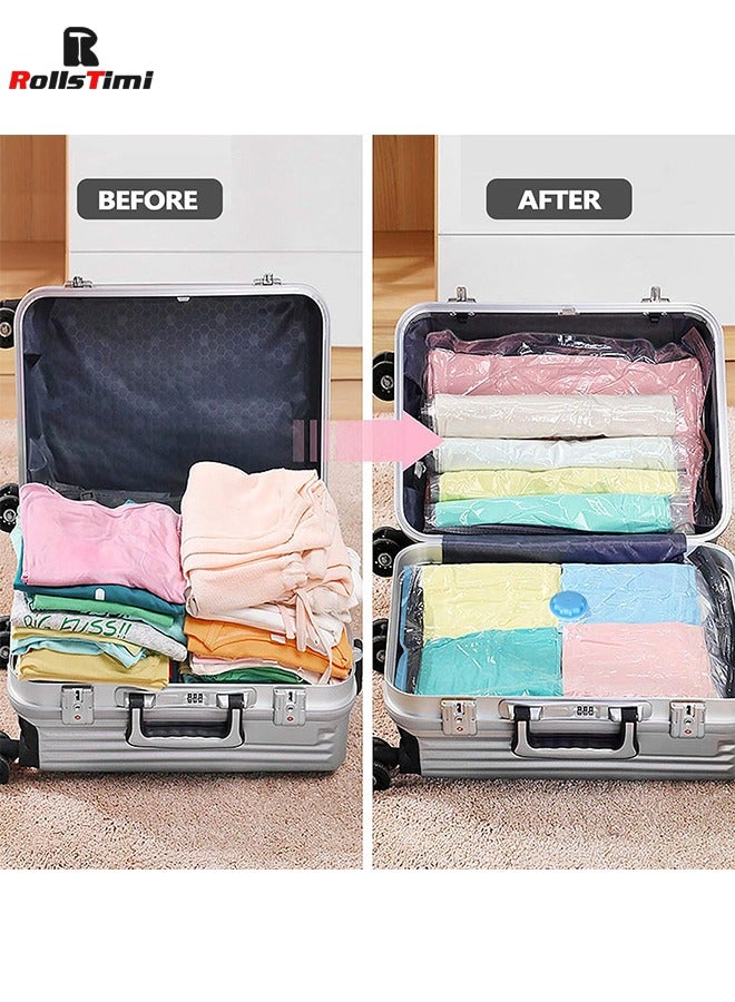 رولستيمي أكياس فراغ الختم أكياس تخزين فراغ موفرة للمساحة تشمل 6 أكياس ضغط و 1 مضخة يدوية ، 27.6"39.4" - Image 3