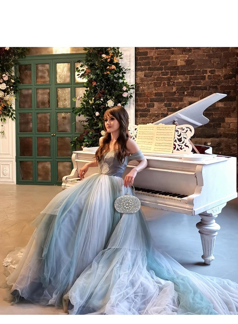 SYOSI حقائب يد نسائية مزينة بأحجار الراين وحقائب يد لامعة من عشرينيات القرن العشرين لحفلات التخرج وحفلات الزفاف - Image 3