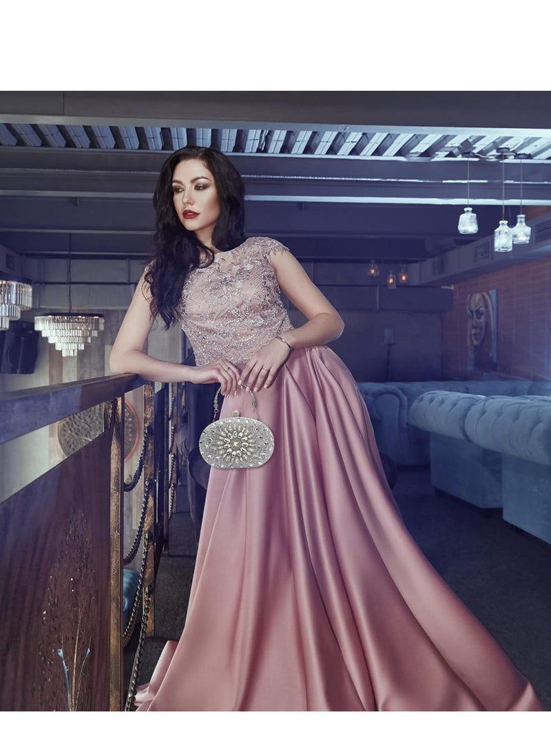 SYOSI حقائب يد نسائية مزينة بأحجار الراين وحقائب يد لامعة من عشرينيات القرن العشرين لحفلات التخرج وحفلات الزفاف - Image 5