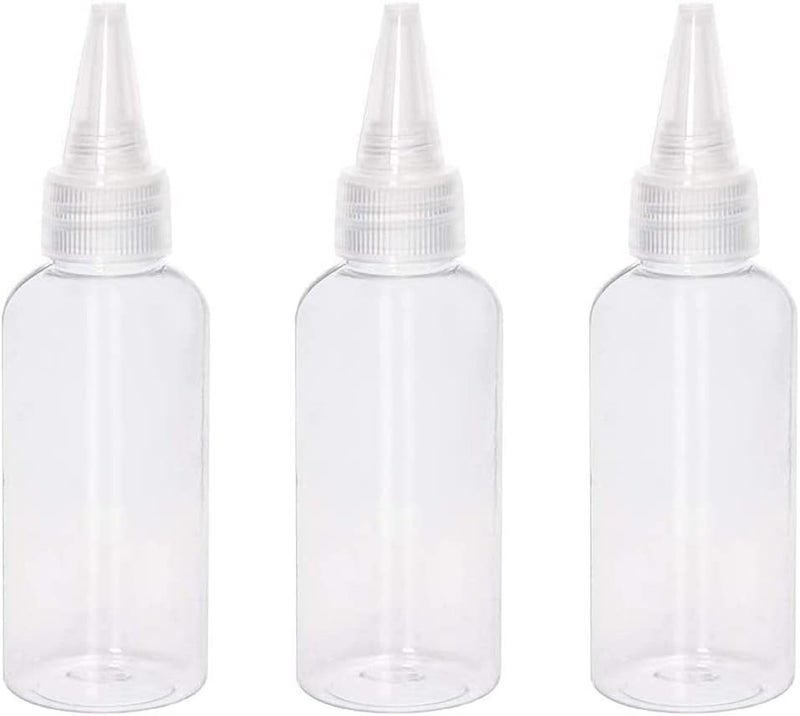 lasenersm 3 Pieces Plastic Squeeze Bottles 3.4oz Small Squeeze Bottles Plastic Bottles Applicator Mini Empty Squirt Bottle with Top Cap for Paint Art Craft Liquids Lotion Glue, Transparent - Image 1