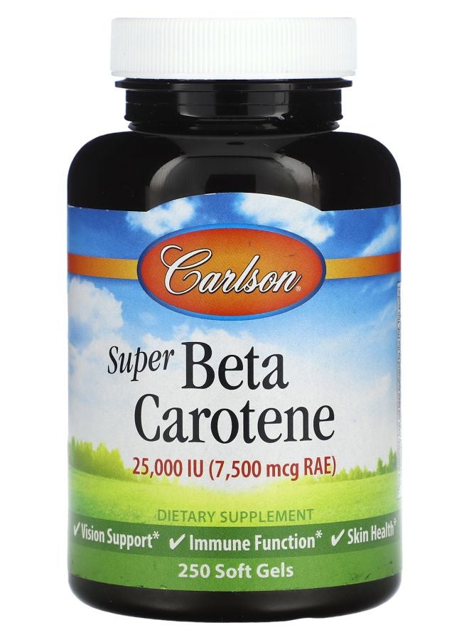 Carlson Super Beta Carotene 7500 mcg RAE (25000 IU) 250 Soft Gels - Image 1
