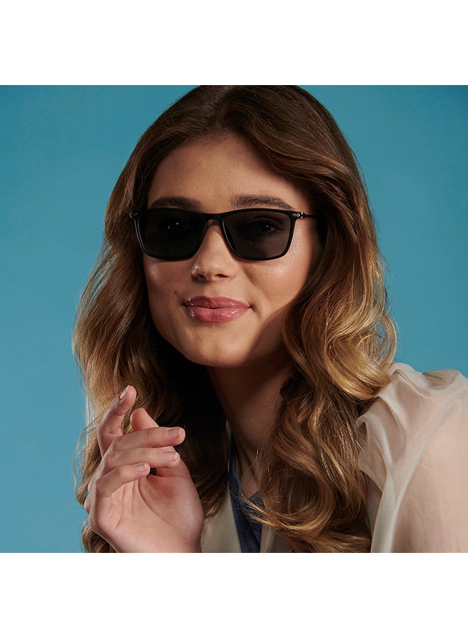 VINCENT CHASE Unisex VINCENT CHASE By Lenskart | Air Full Rim Wayfarer Frame Polarized & UV Protected Sunglasses LA S13159 - 54mm - Black - Image 4