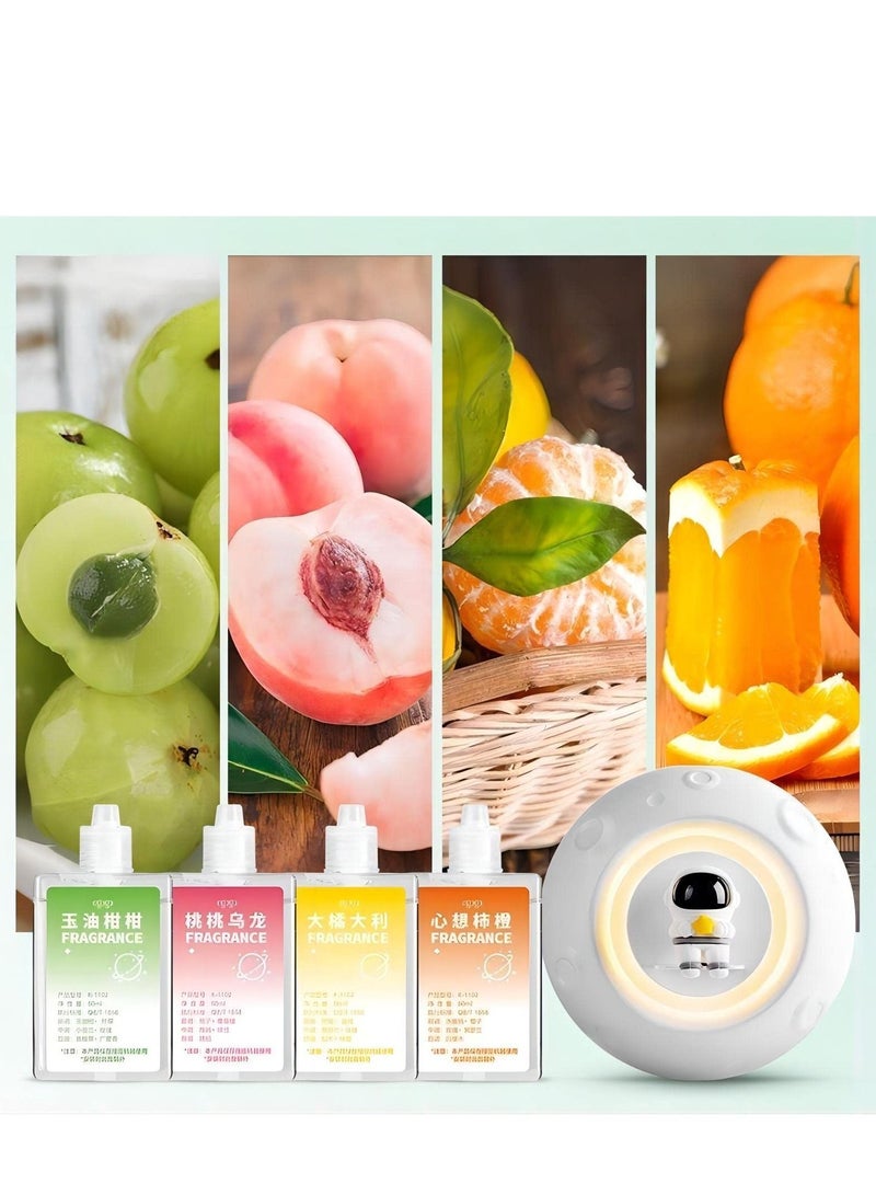Cool Baby COOLBABY Space Capsule Astronaut Automatic Perfume Machine Home Bedroom Toilet Quiet Deodorization Purifying Air Aromatherapy Machine 4 Bottles of Fruit Essential Oil White - Image 5