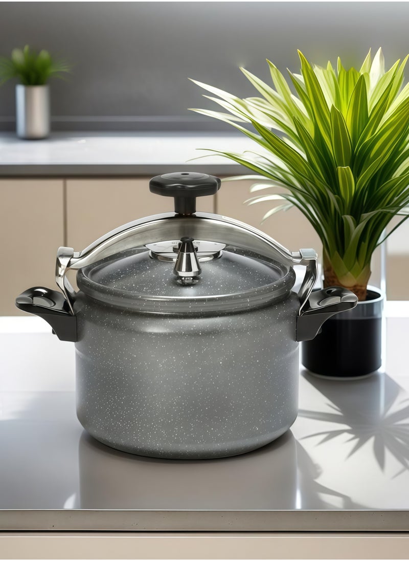 TORNADO 5 LitersLiters 5L Dark Grey Pressure Cooker | Granite Coating for Easy Cleaning, Reinforced Aluminum Alloy Design, Energy-Saving Fast Cooking Solution for Small Families Dark Grey  - Image 2
