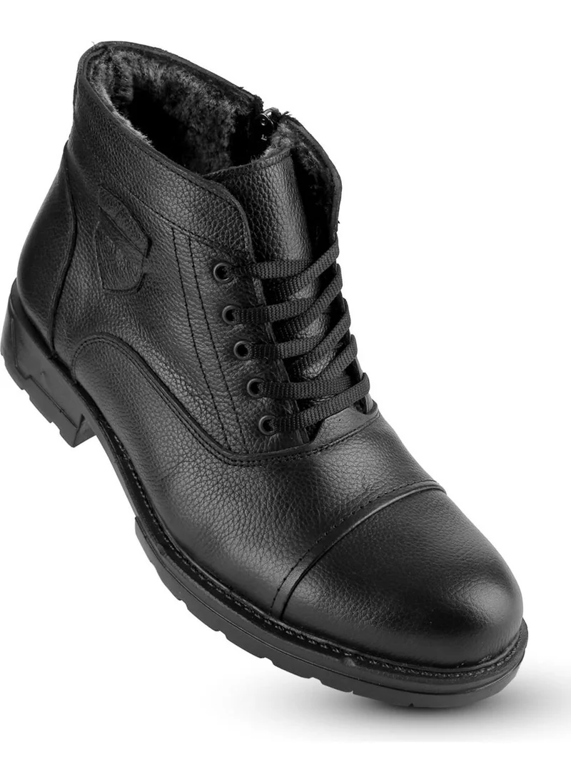 Kaptan Junior Fur Lined Genuine Leather Winter Men's Boots Mfre 235
